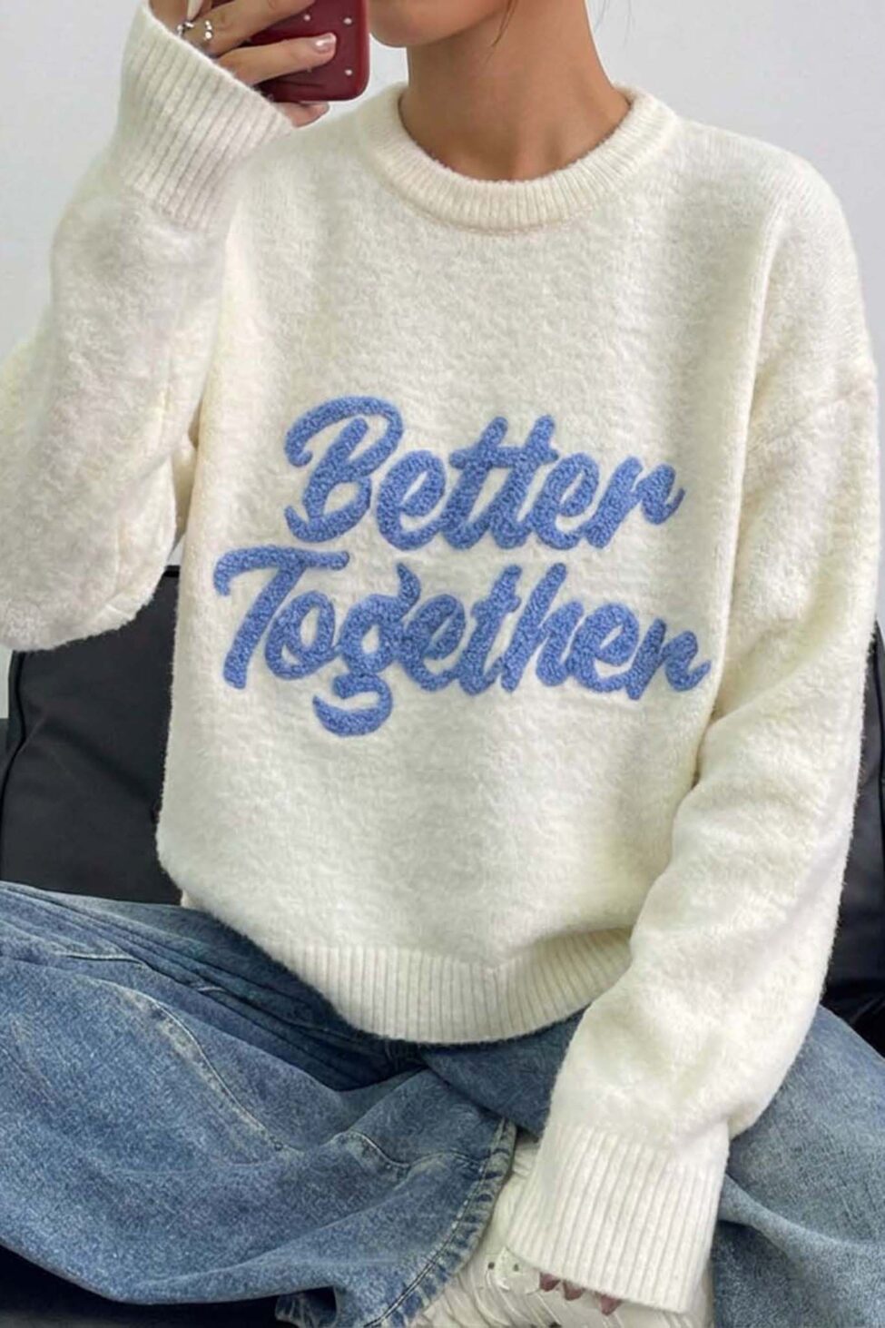 Soulmates Πλέκτο Τοπ λευκό - Image 2