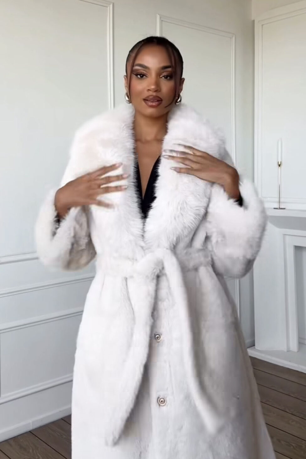 Subira γούνα με ζώνη εκρού - Image 2