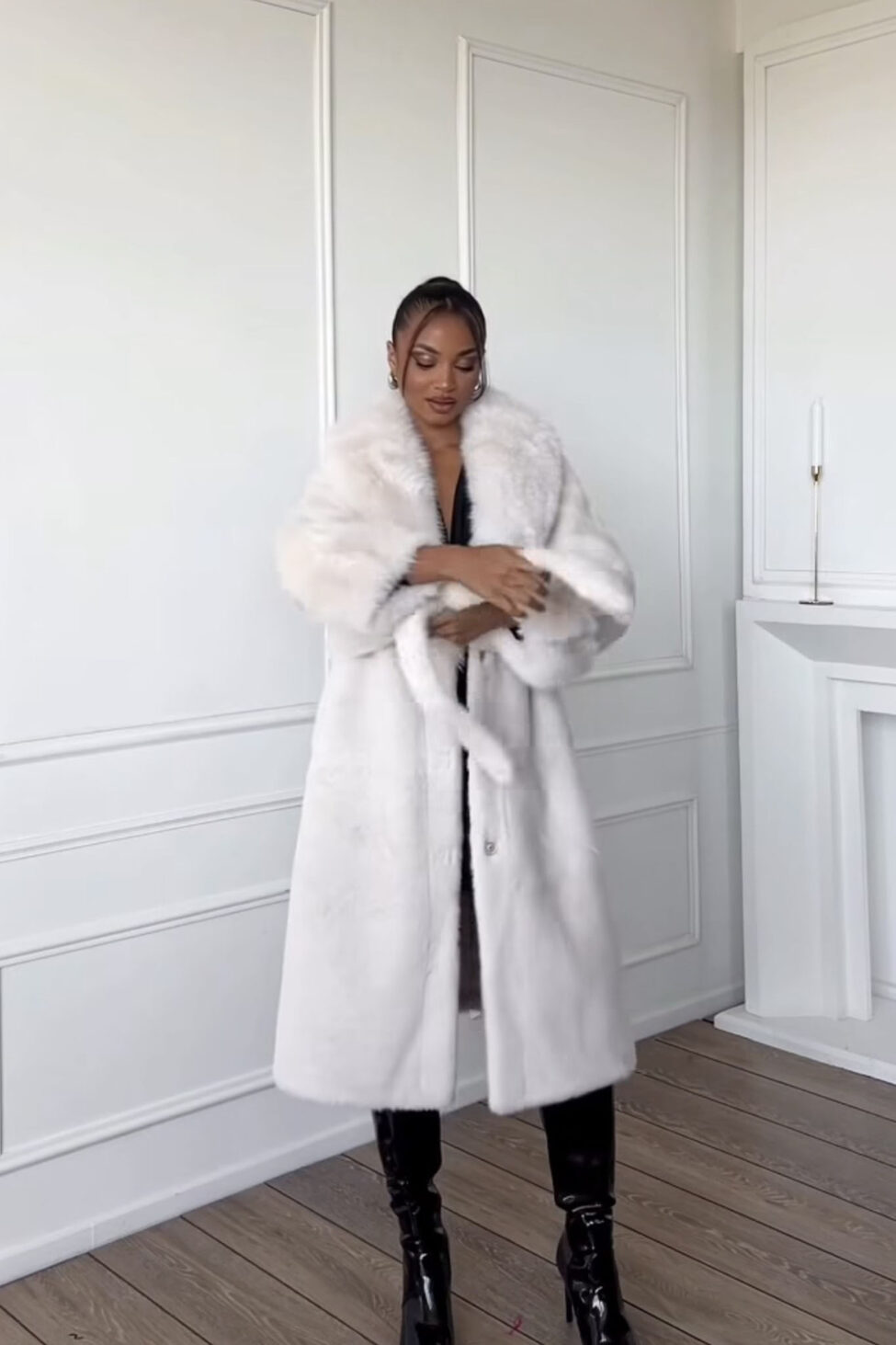 Subira γούνα με ζώνη εκρού - Image 3