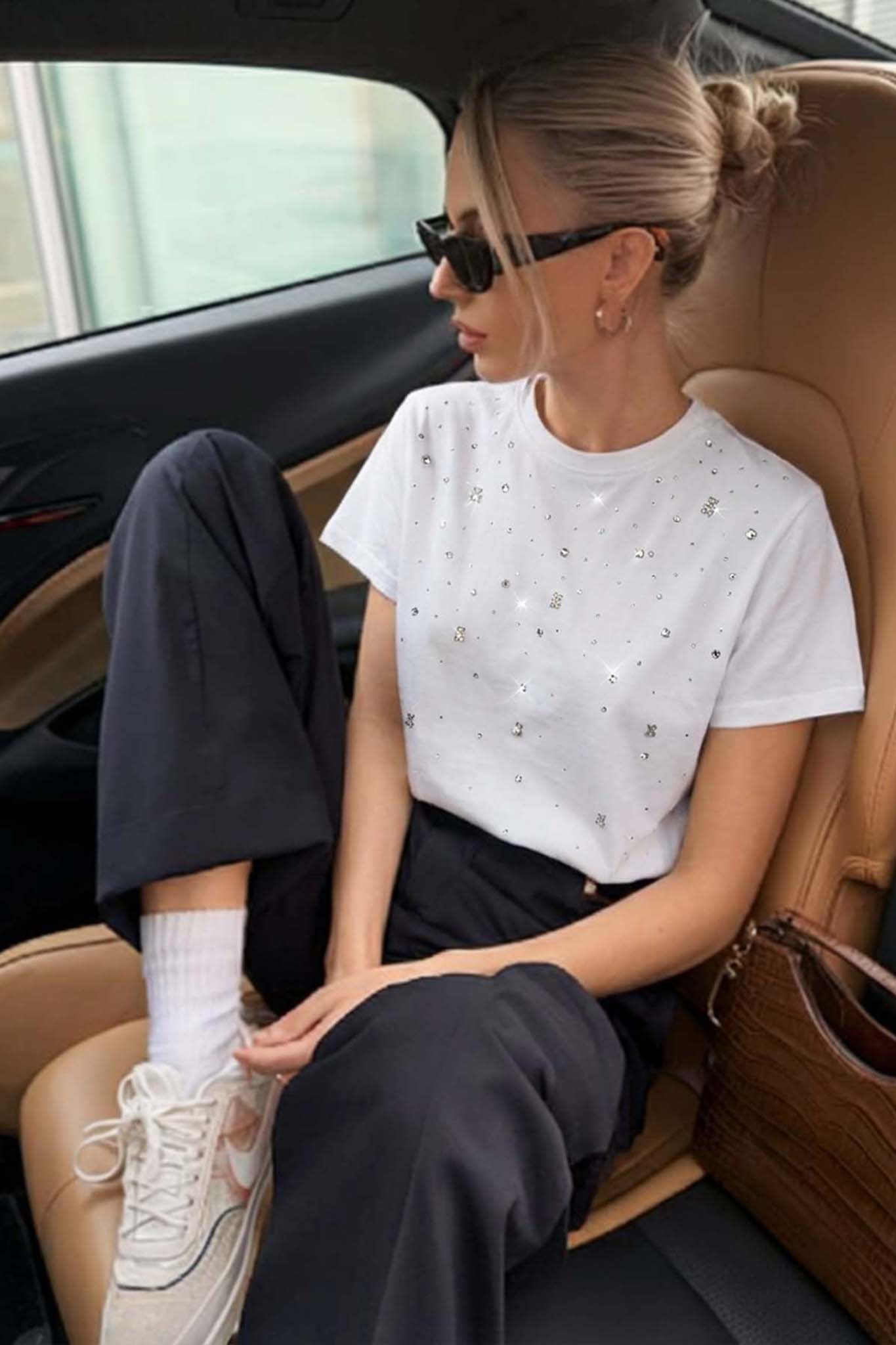 Sylla μπλούζα με στρας λευκό Sylla μπλούζα με στρας λευκό - Image 1