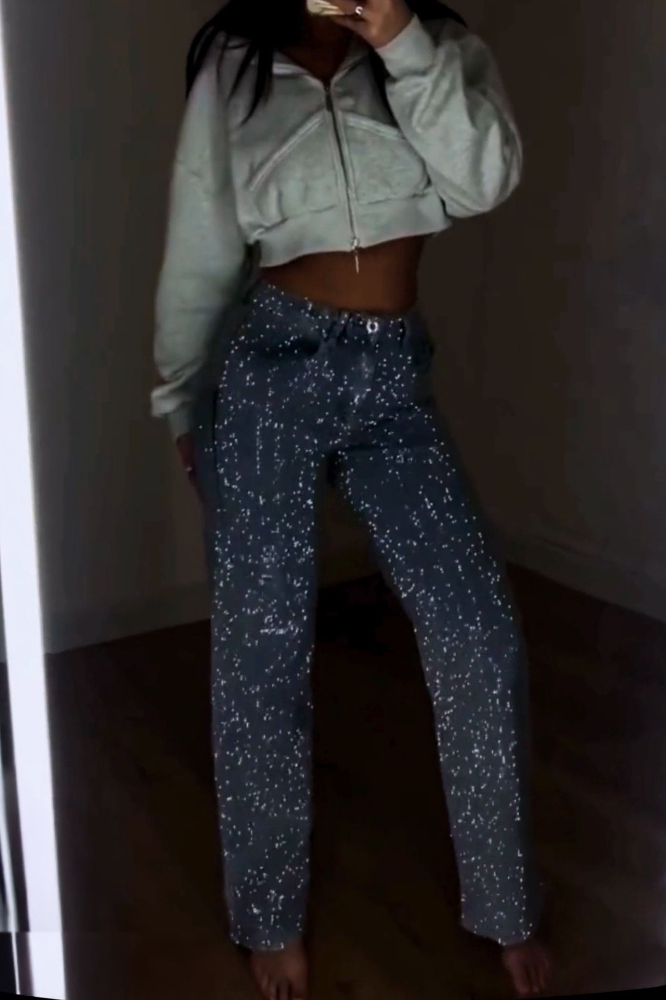 Venus τζιν παντελόνι με στρας μπλε Venus τζιν παντελόνι με στρας μπλε - Image 1