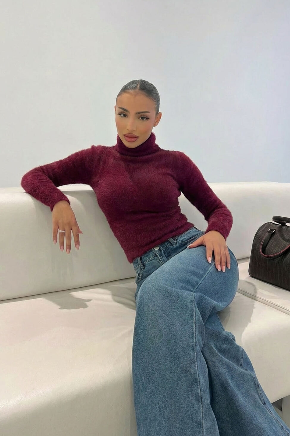 Woola Μακρυμάνικη μπλούζα μπορντό - Image 4