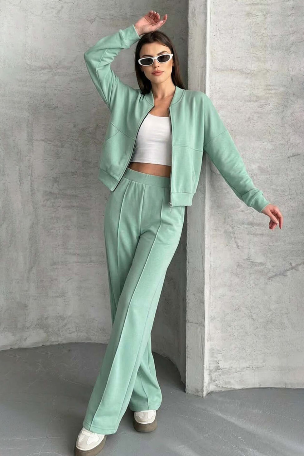 Acton σετ φόρμας ζακέτα με παντελόνι φυστικί - Image 2