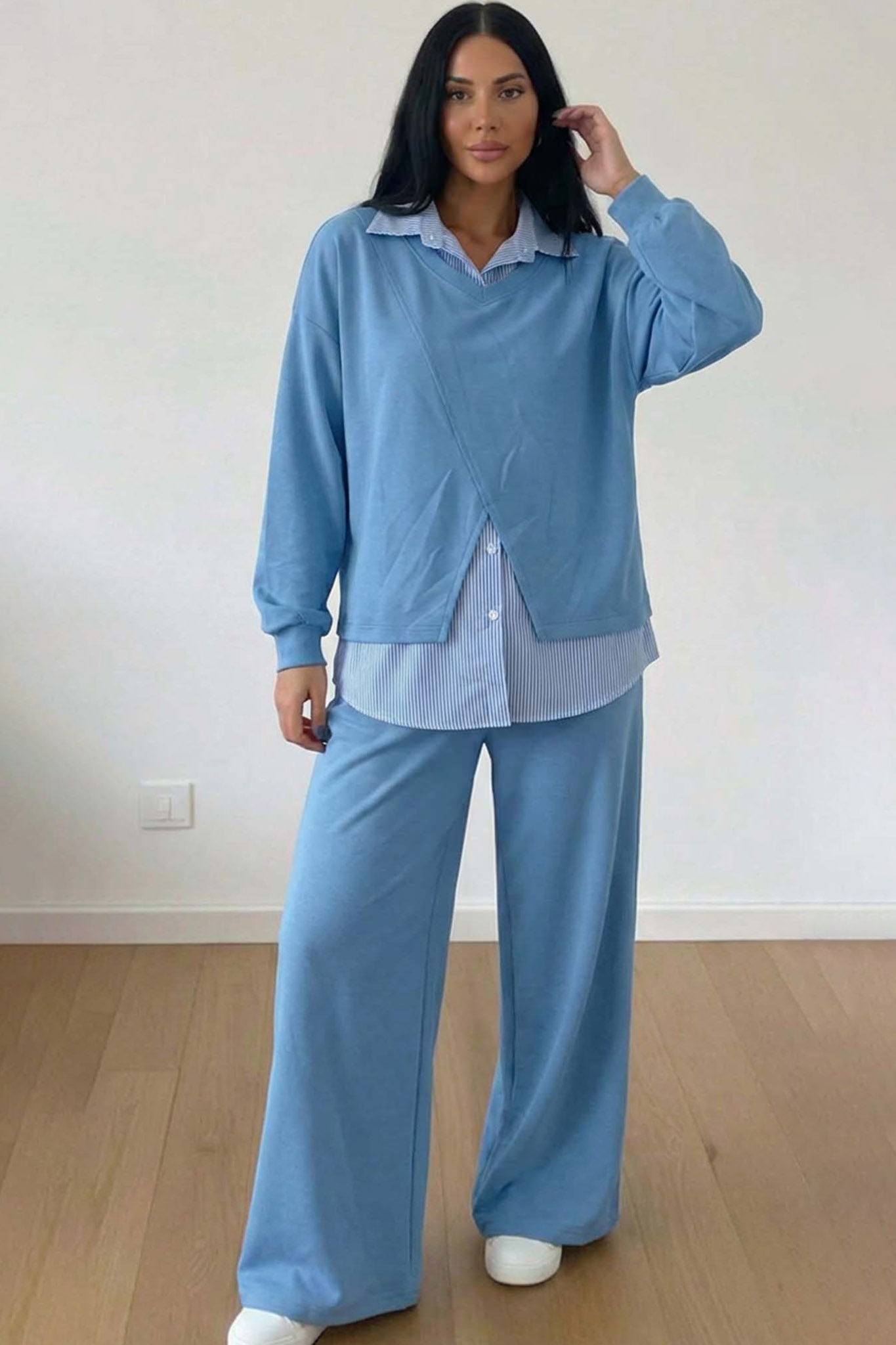 Adams σετ φούτερ παντελόνι γαλάζιο Adams σετ φούτερ παντελόνι γαλάζιο - Image 1