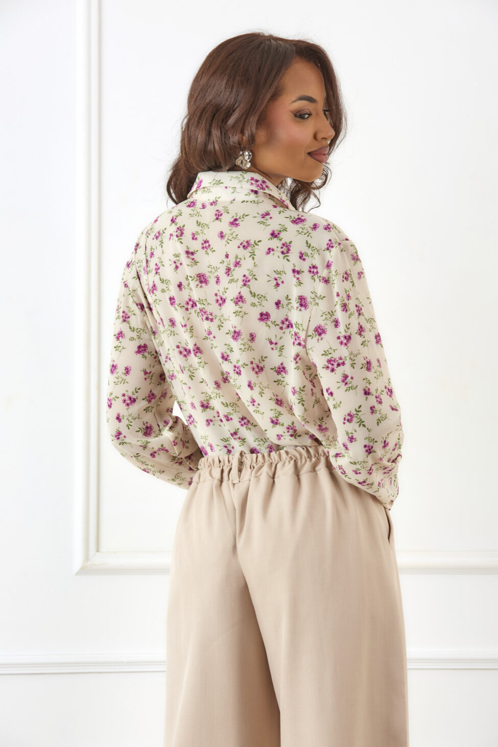 Aila πουκάμισο ζορζέτα φλοράλ εκρού - Image 2