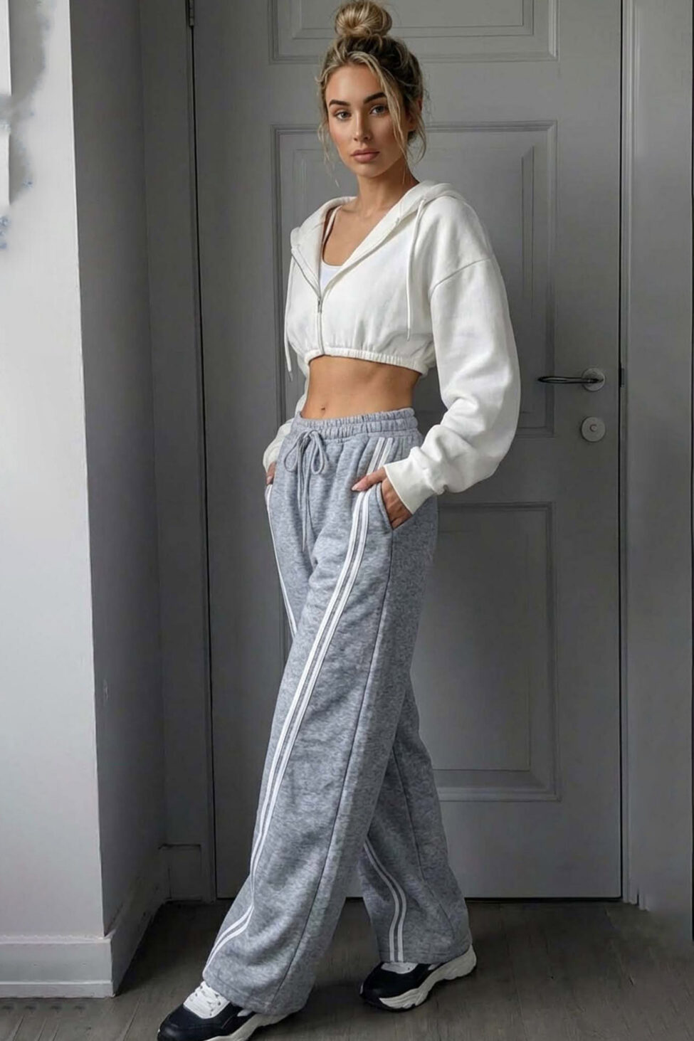 Alter παντελόνι φόρμα με ρίγες γκρι - Image 2