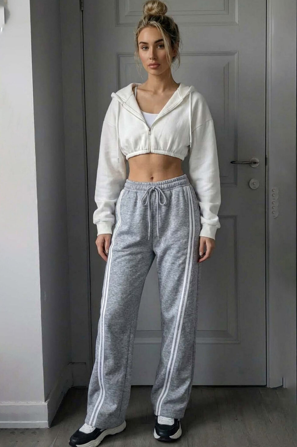 Alter παντελόνι φόρμα με ρίγες γκρι - Image 3