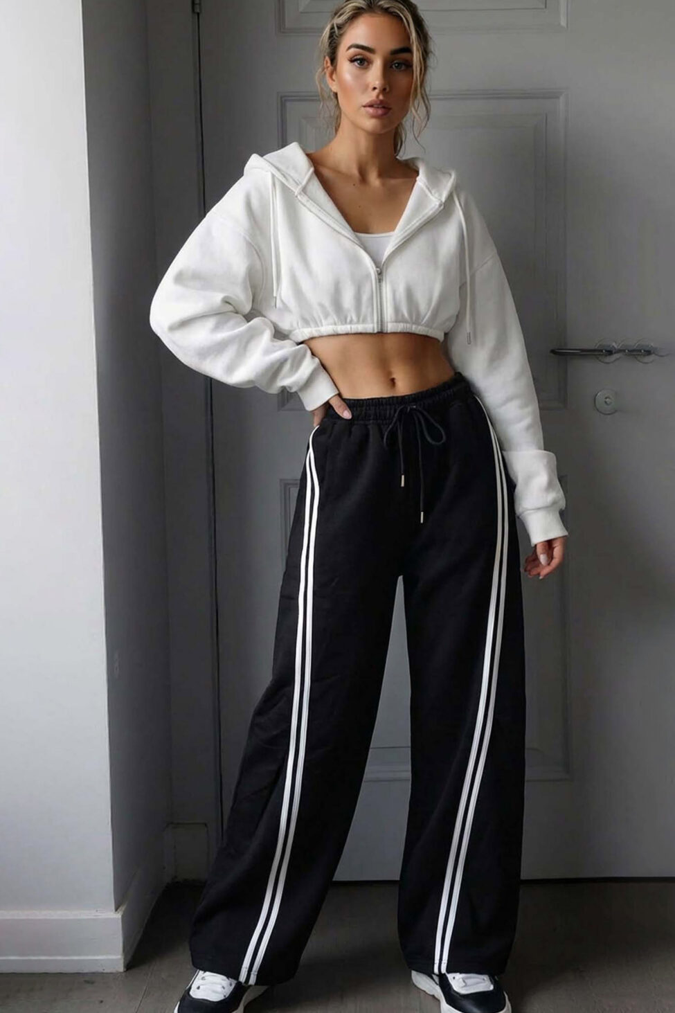 Alter παντελόνι φόρμα με ρίγες μαύρο - Image 2