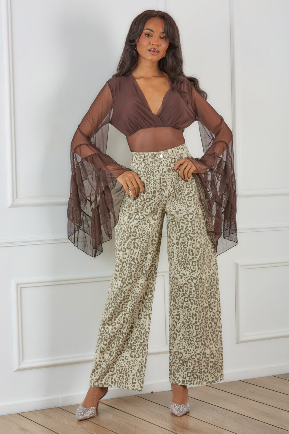 Anuta κορμάκι με διαφάνεια καφέ - Image 4