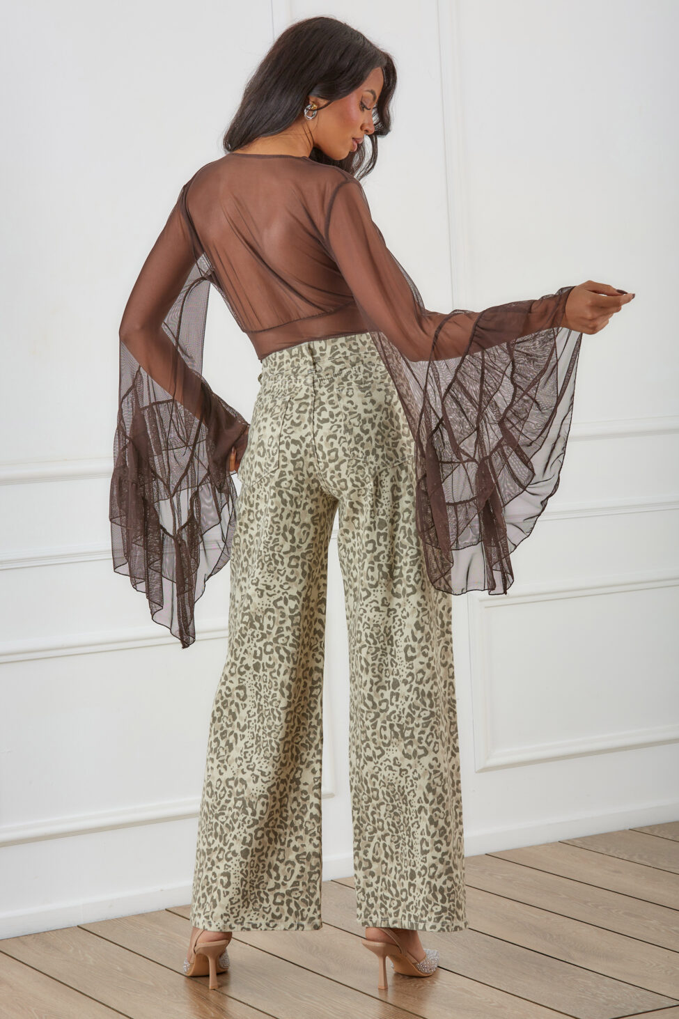 Anuta κορμάκι με διαφάνεια καφέ - Image 5