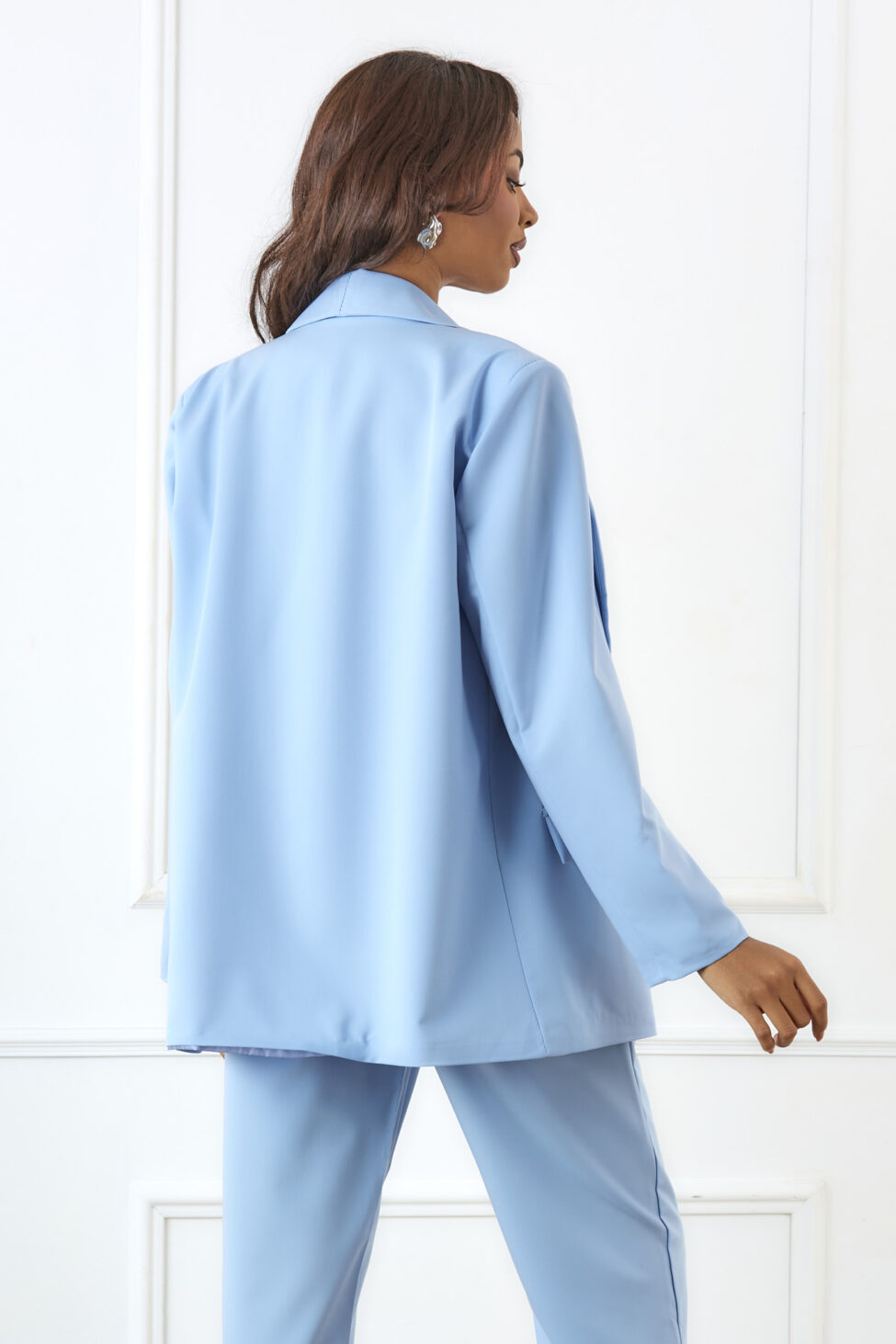 Aquilla σετ παντελόνι σακάκι σιελ - Image 3