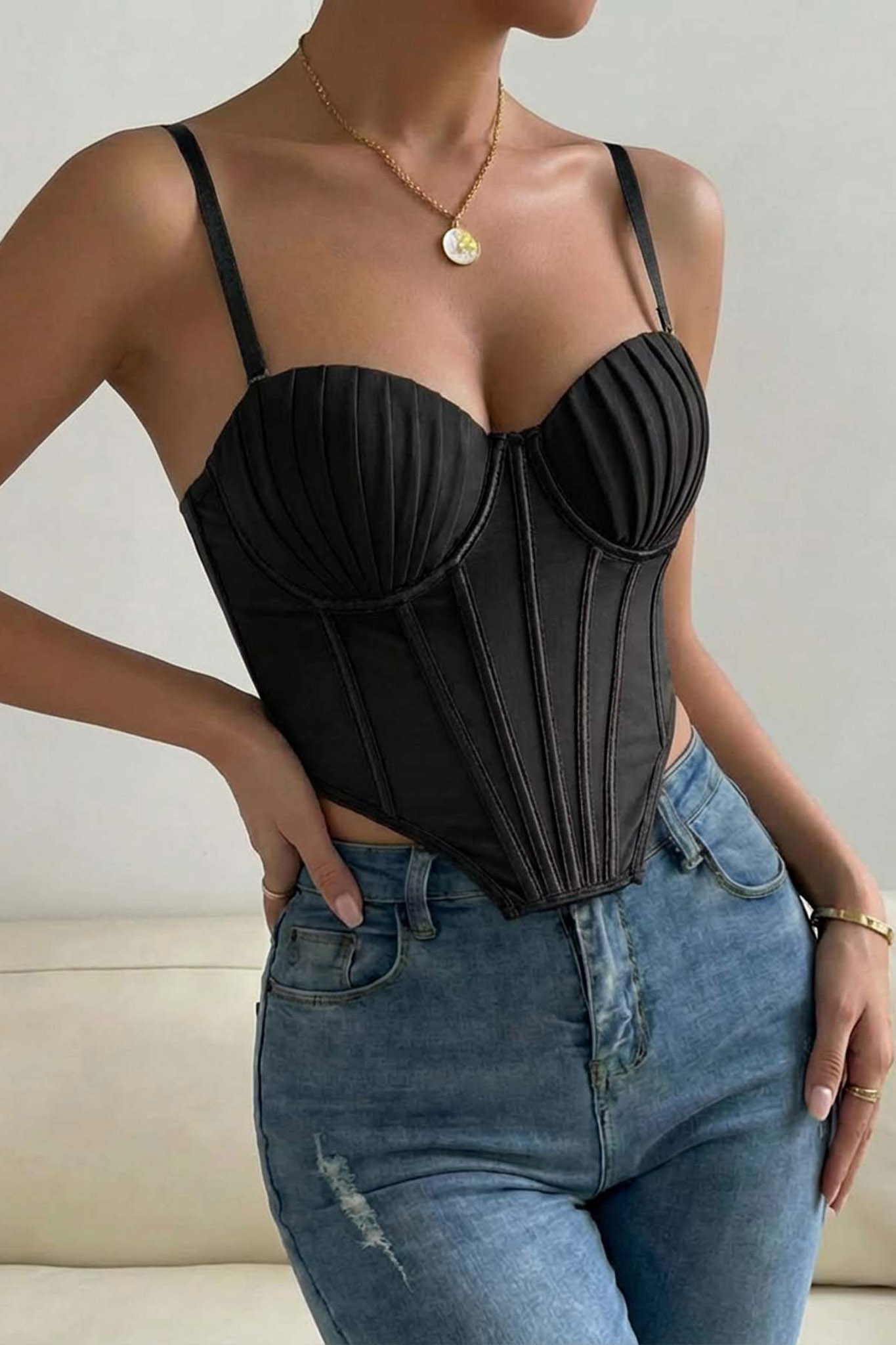 Ashley κορσές με διαφάνεια μαύρο Ashley κορσές με διαφάνεια μαύρο - Image 1