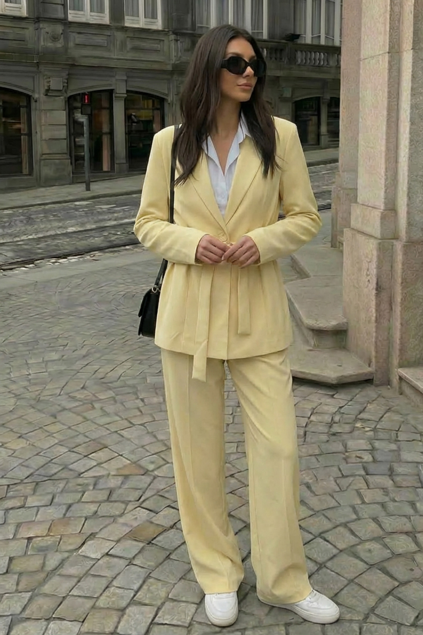 Berlin Σετ σακάκι παντελόνι κίτρινο Berlin Σετ σακάκι παντελόνι κίτρινο - Image 1