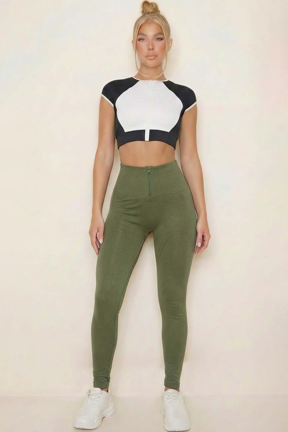 Bette κολάν με φερμουάρ στη μέση χακί - Image 2