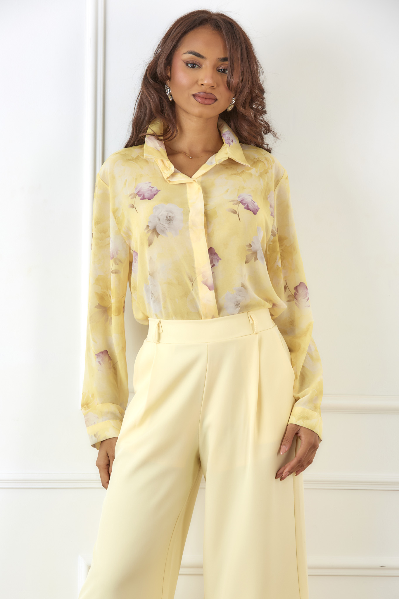 Brennan πουκάμισο ζορζέτα φλοράλ μπεζ Brennan πουκάμισο ζορζέτα φλοράλ μπεζ - Image 1