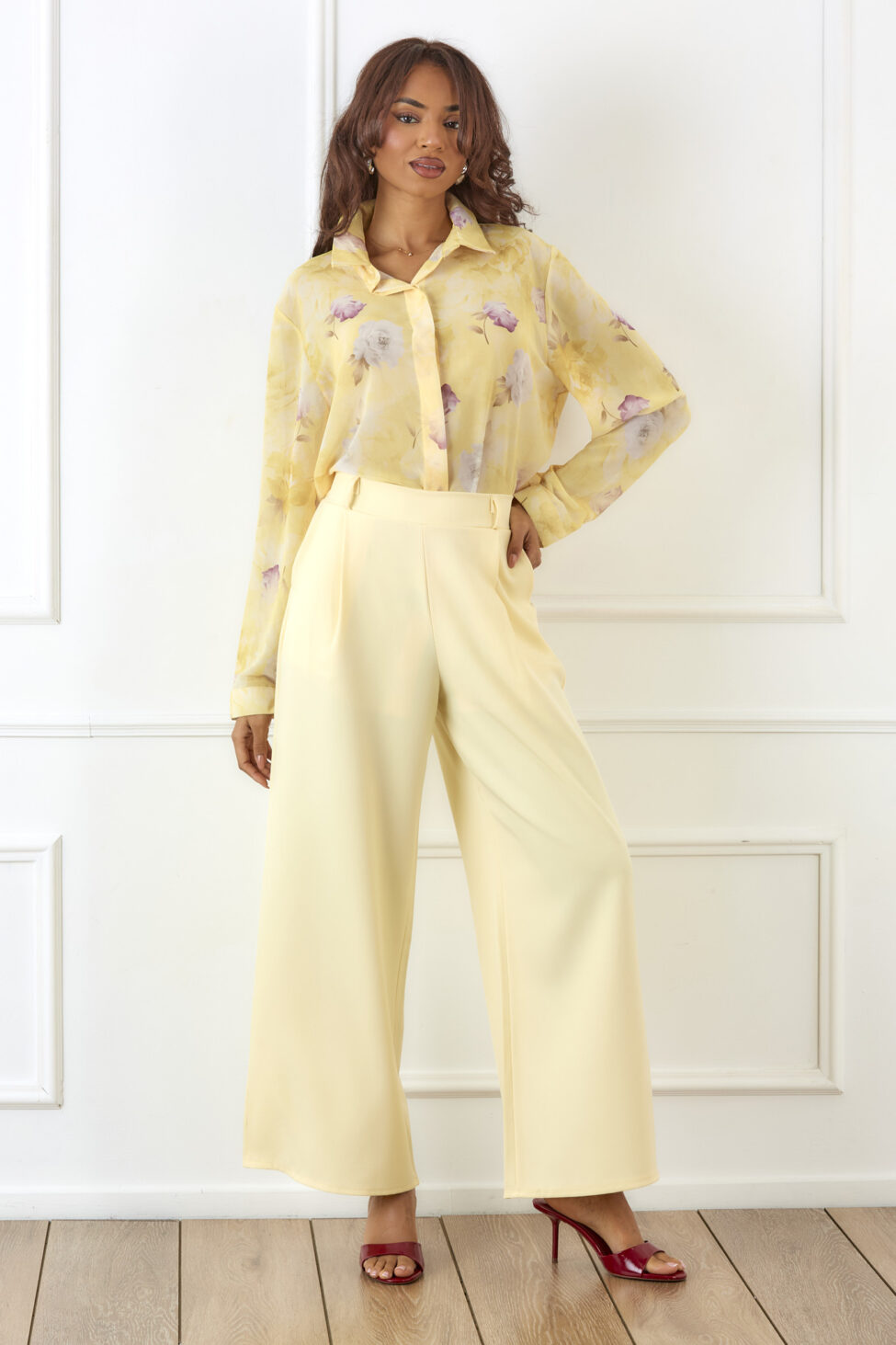 Brennan πουκάμισο ζορζέτα φλοράλ μπεζ - Image 2