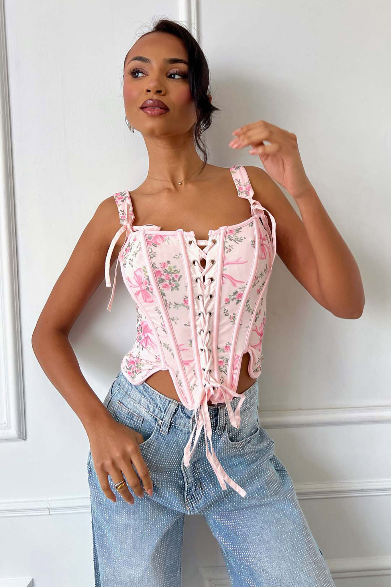 Bunny κορσές φλοράλ ροζ Bunny κορσές φλοράλ ροζ - Image 1