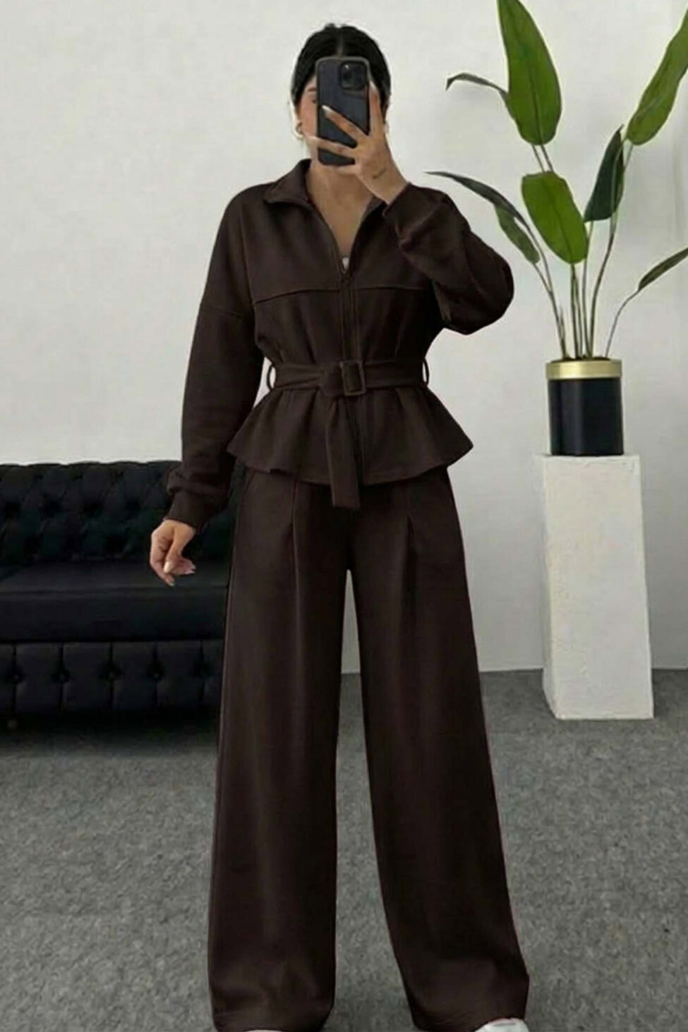 Chrysanthe Σετ Φόρμας καφέ - Image 3