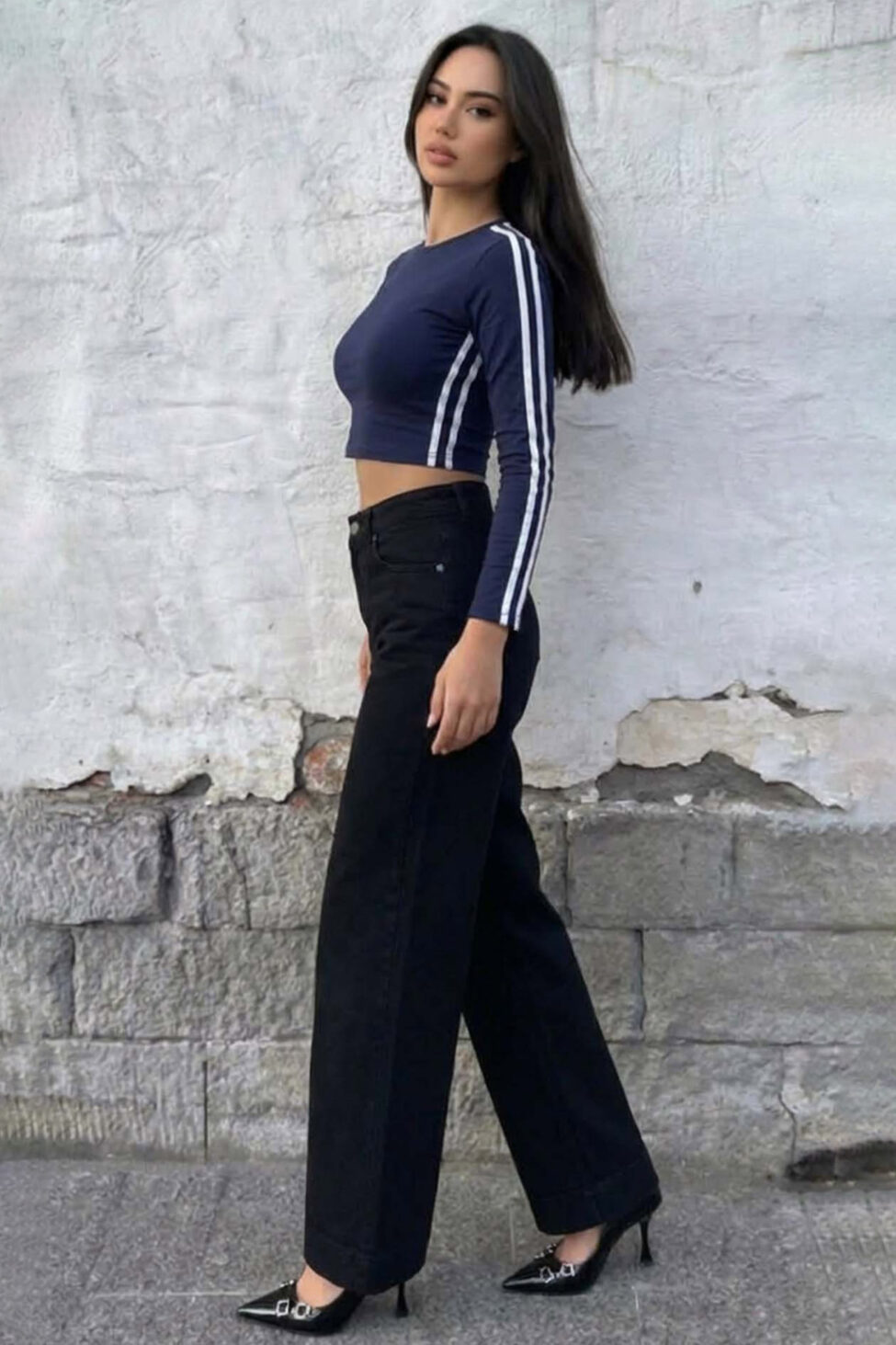 Claudette ψηλόμεσο τζιν παντελόνι μαύρο - Image 2