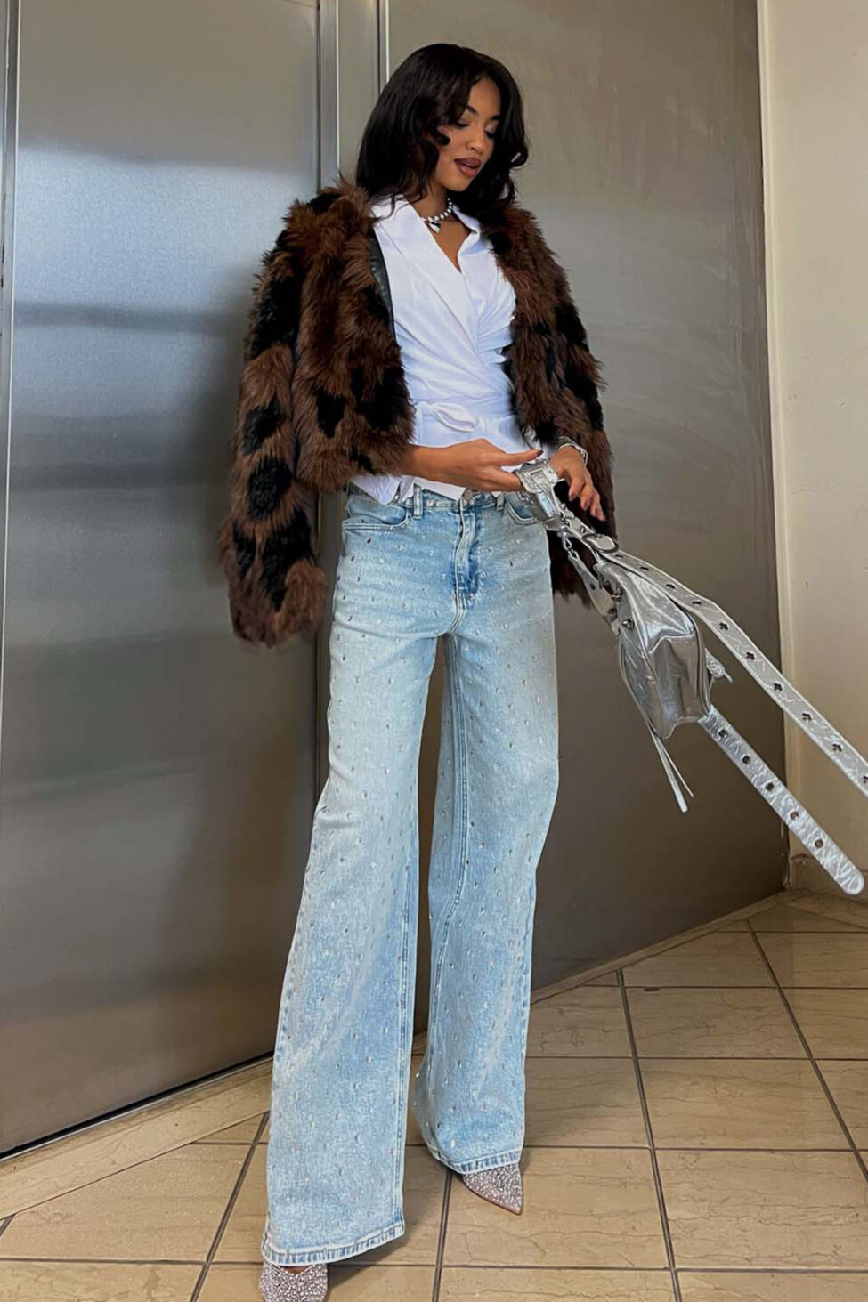 Collete τζιν παντελόνι με στράς μπλε - Image 2