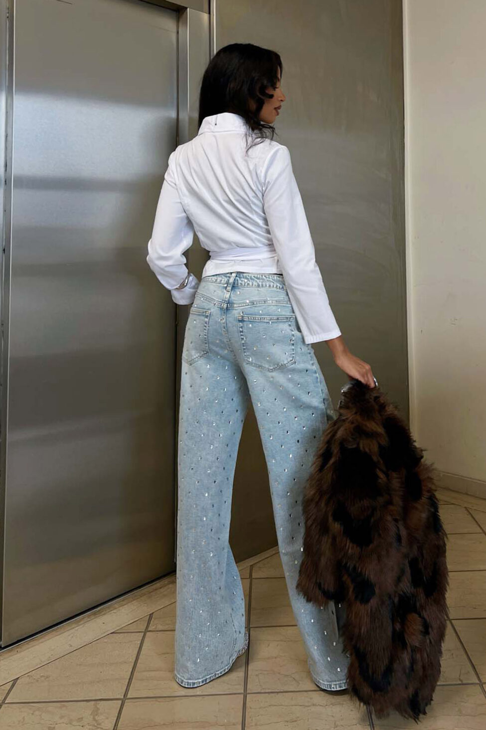 Collete τζιν παντελόνι με στράς μπλε - Image 5