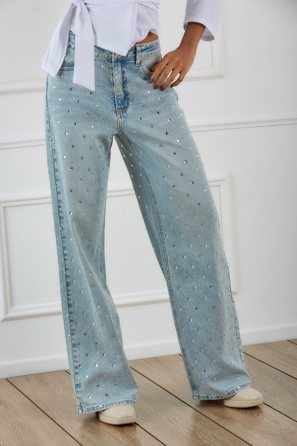 Collete τζιν παντελόνι με στράς μπλε - Image 5