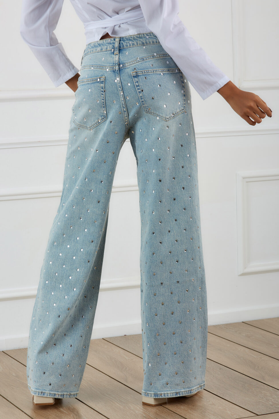 Collete τζιν παντελόνι με στράς μπλε - Image 6