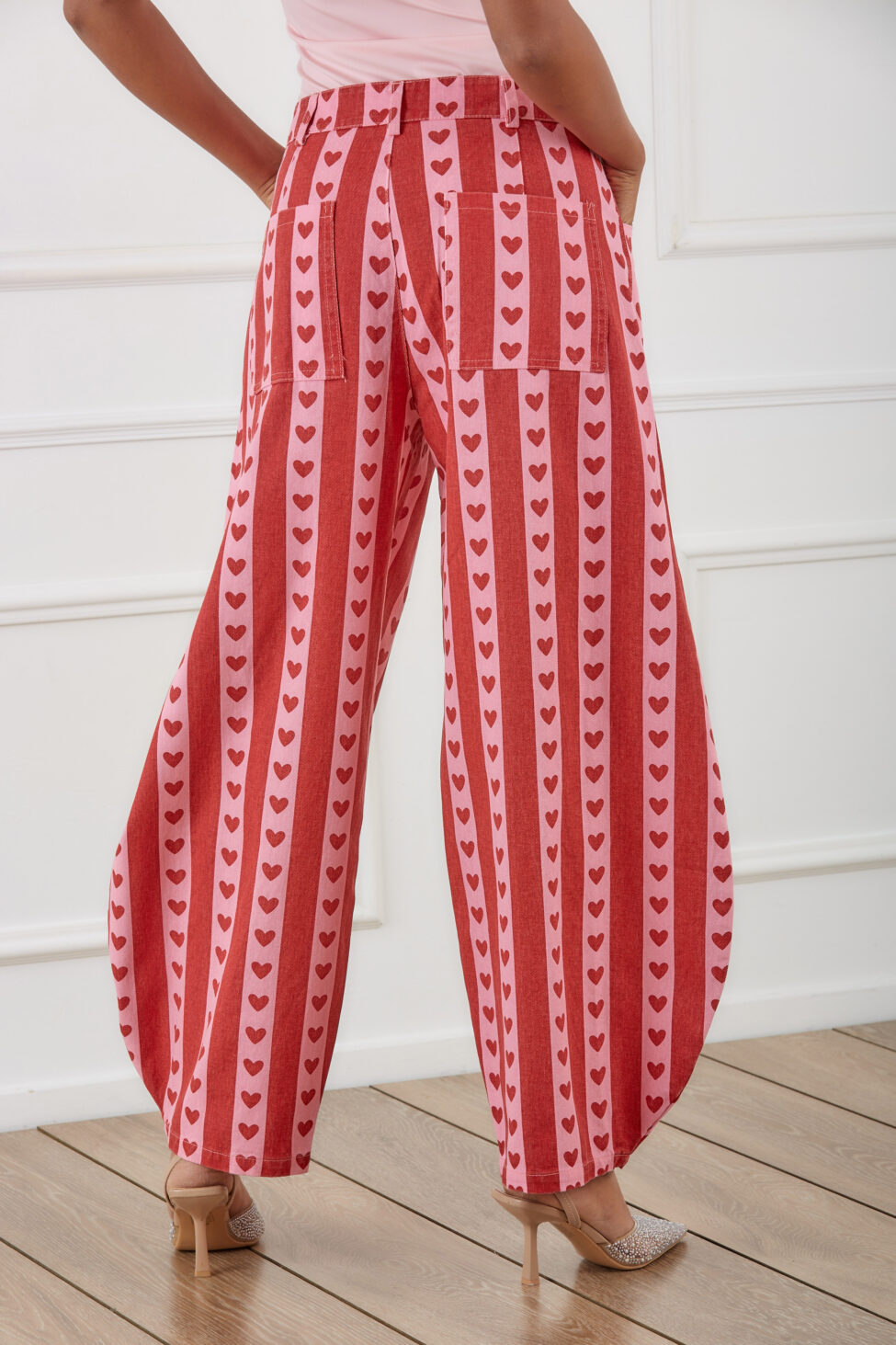 Colt τζιν παντελόνα με ρίγες και μοτίβο από κόκκινες καρδιές κόκκινο - Image 3