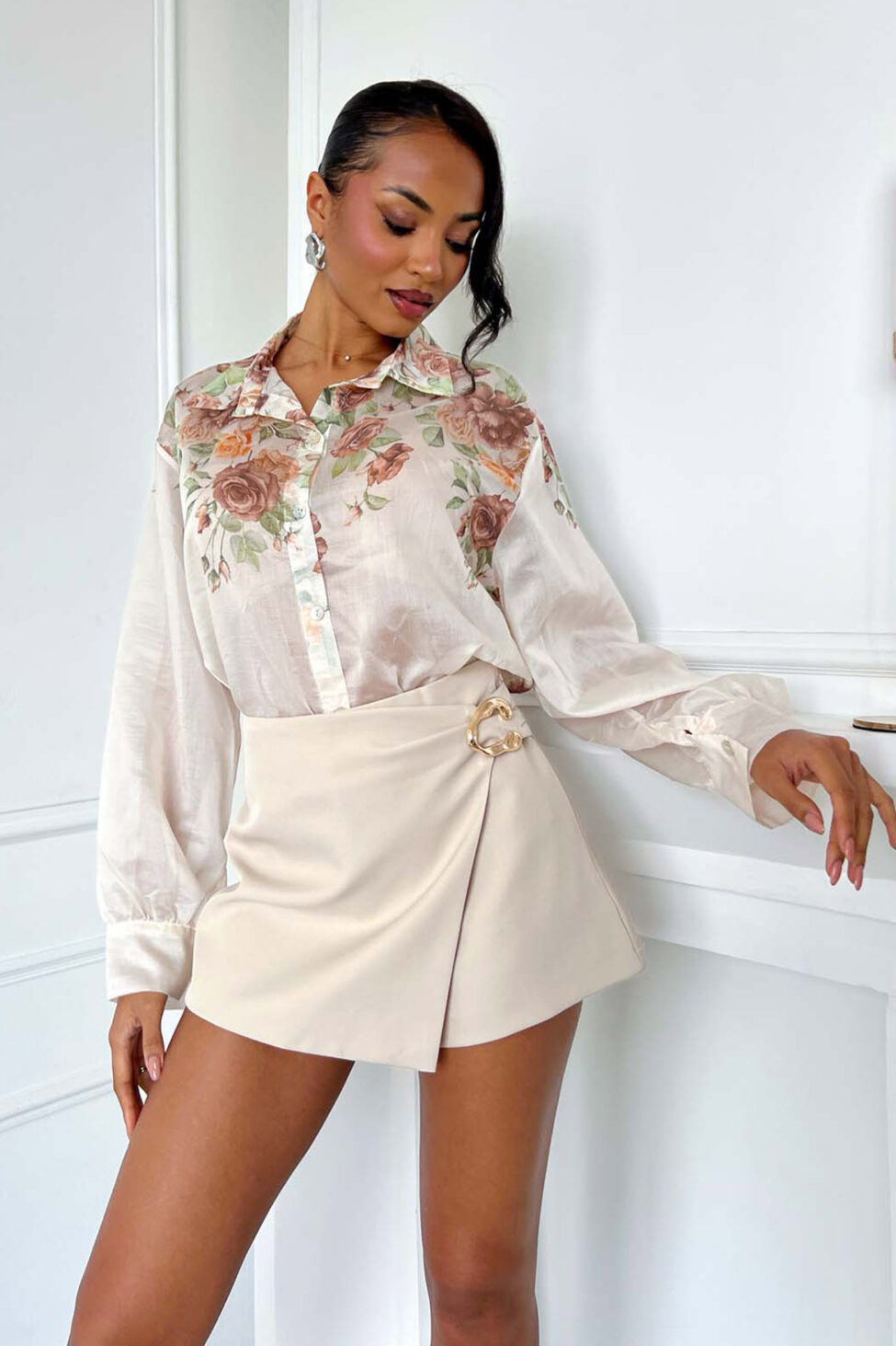 Coralie φούστα-σορτς μπεζ - Image 4