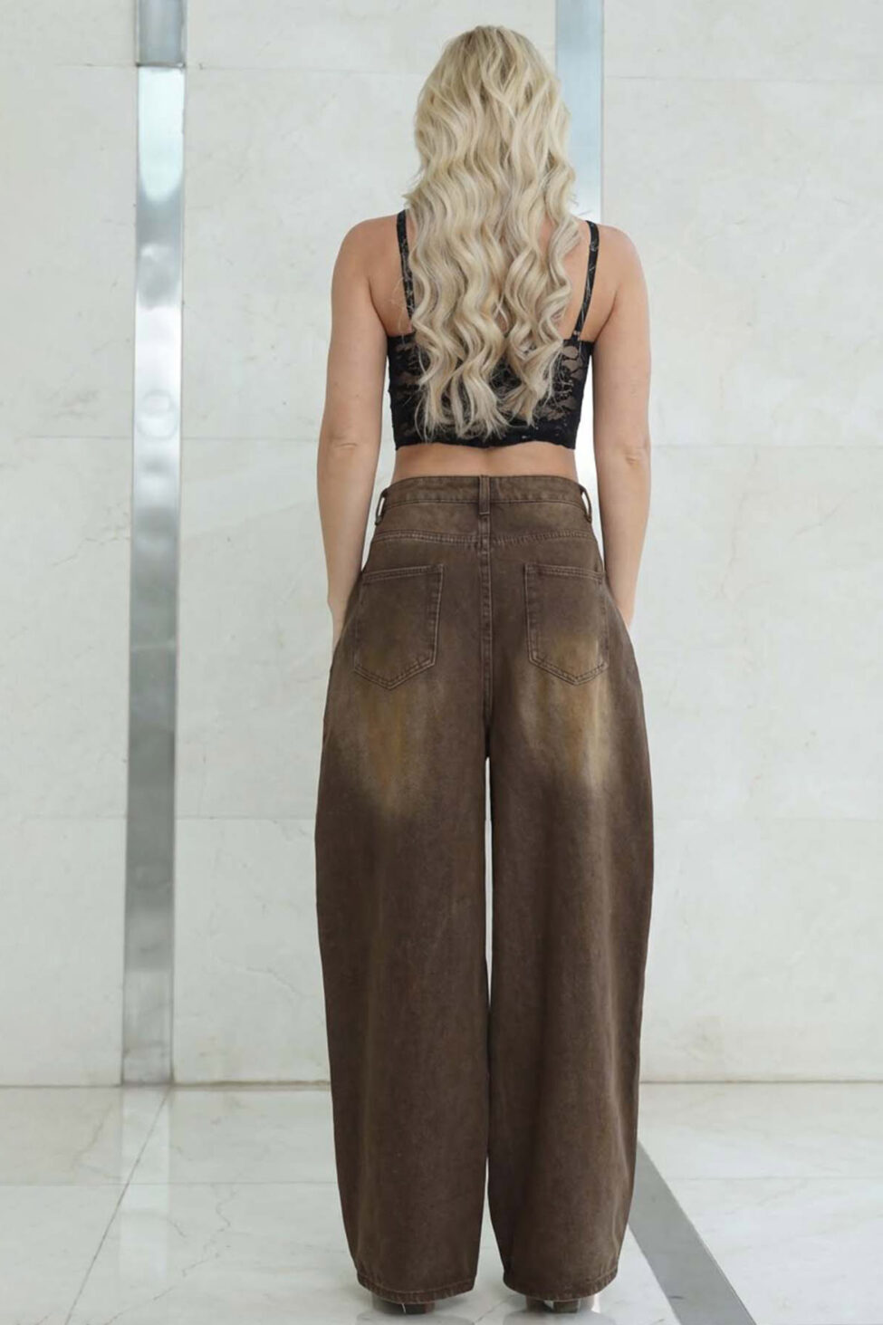 Corrie φαρδύ vintage τζιν καφέ - Image 3