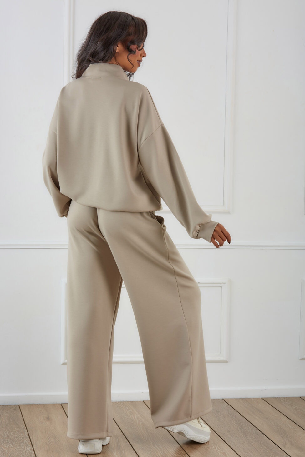 Cosetta σετ φόρμα φούτερ με παντελόνι μπεζ - Image 3
