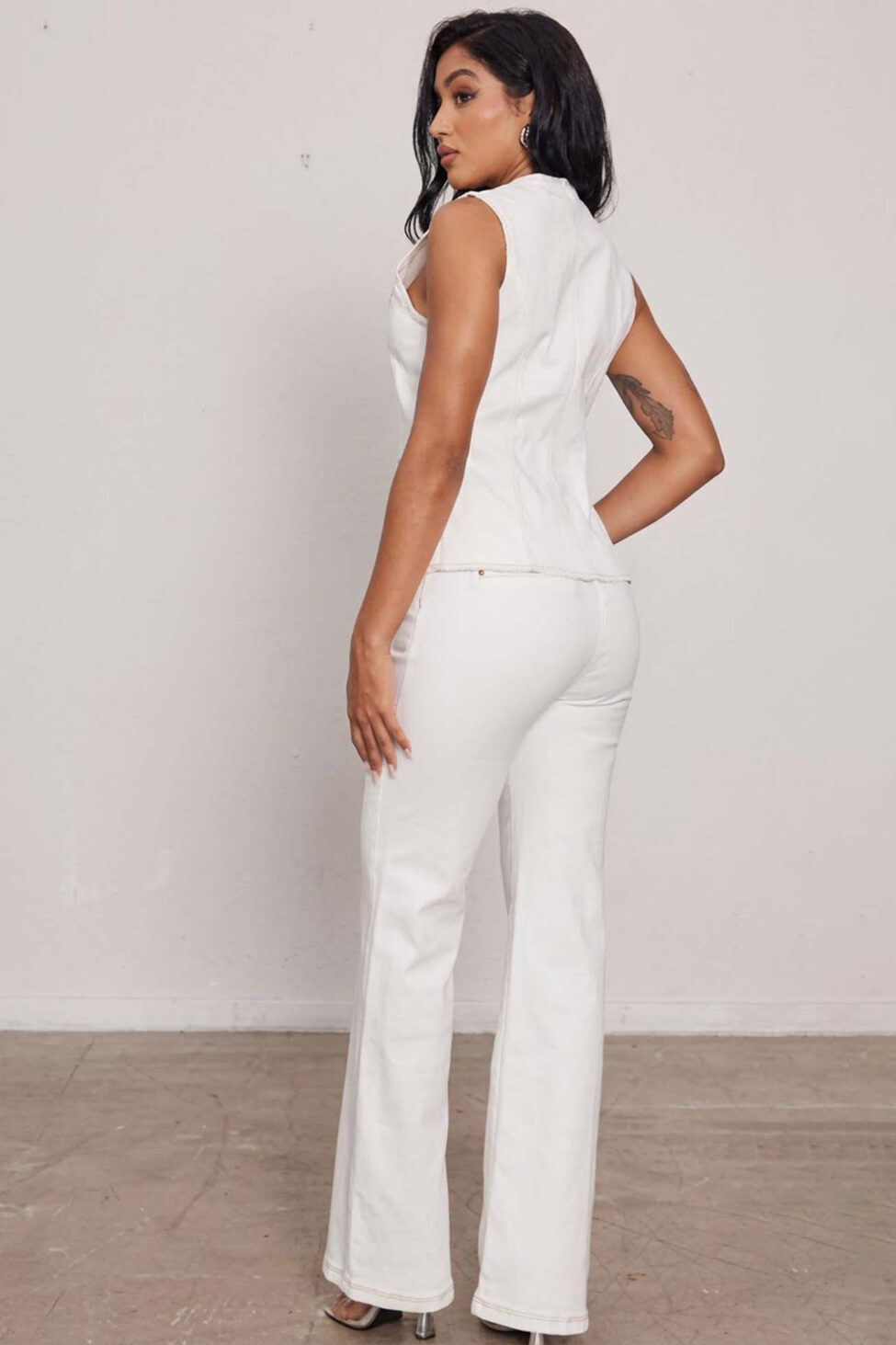 Craft τζιν σετ με γιλέκο και παντελόνι λευκό - Image 2