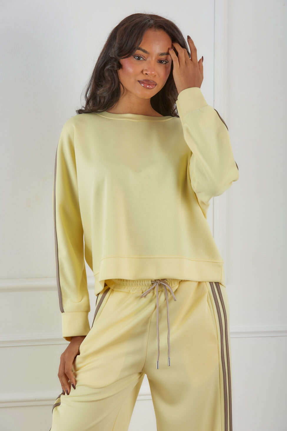 Cruelty σετ φόρμα φούτερ με παντελόνι κίτρινο - Image 2