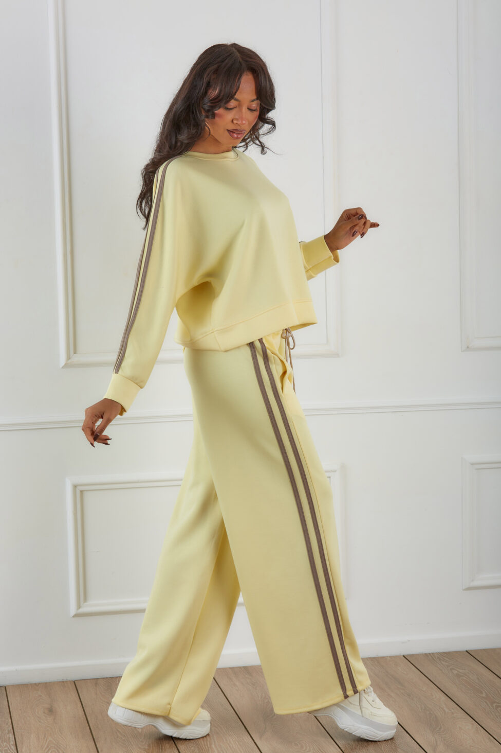 Cruelty σετ φόρμα φούτερ με παντελόνι κίτρινο - Image 3