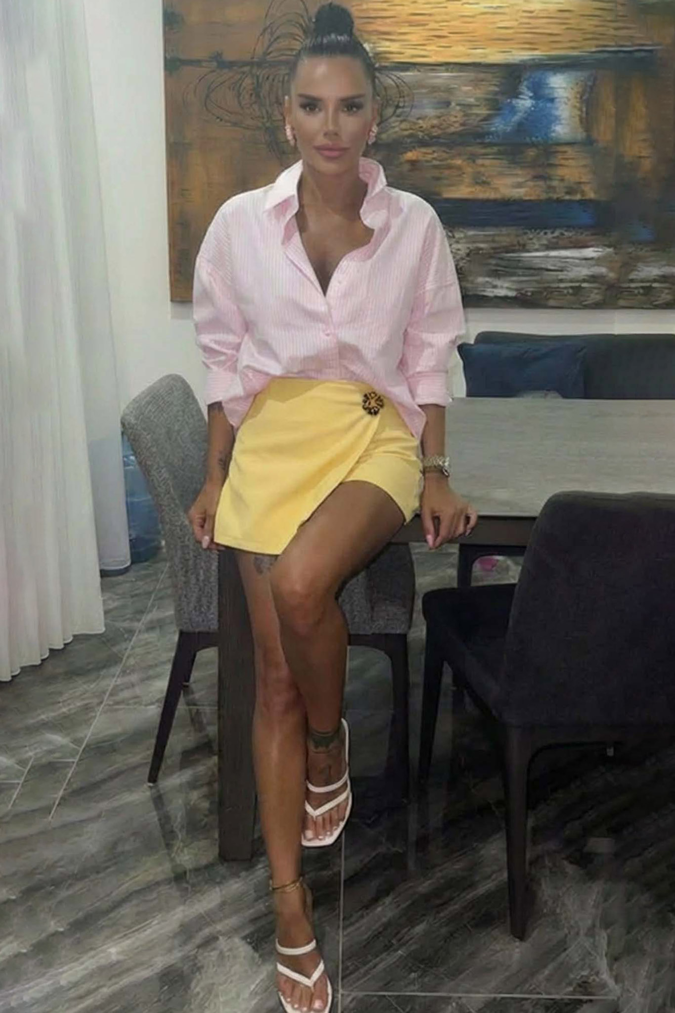 Dandelion μίνι φούστα σορτς με κρουαζέ σχέδιο κίτρινο Dandelion μίνι φούστα σορτς με κρουαζέ σχέδιο κίτρινο - Image 1