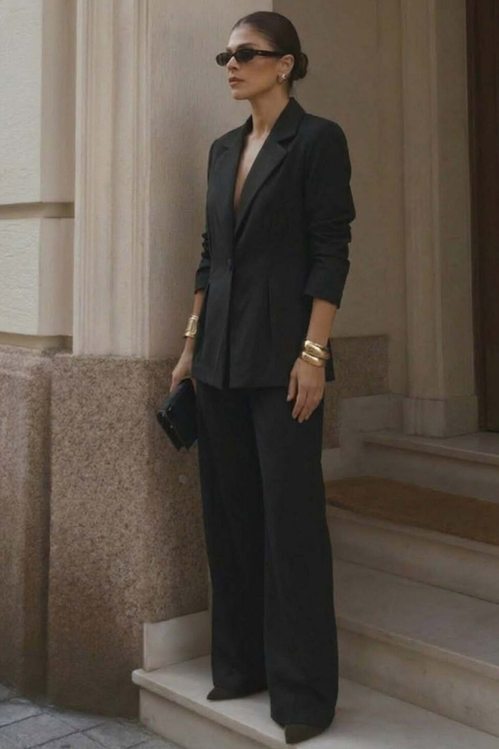Denisse σετ σακάκι παντελόνι μαύρο - Image 2