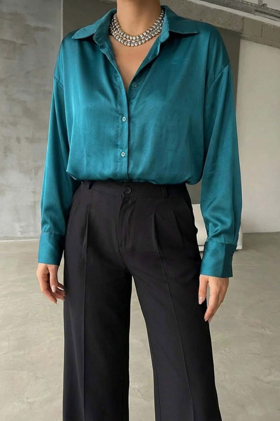 Drake πουκάμισο πετρόλ - Image 2