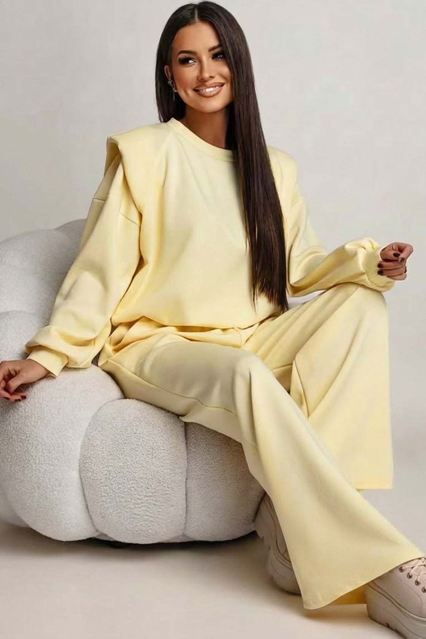 Duarte σετ φόρμας με βάτες και παντελόνι κίτρινο Duarte σετ φόρμας με βάτες και παντελόνι κίτρινο - Image 1