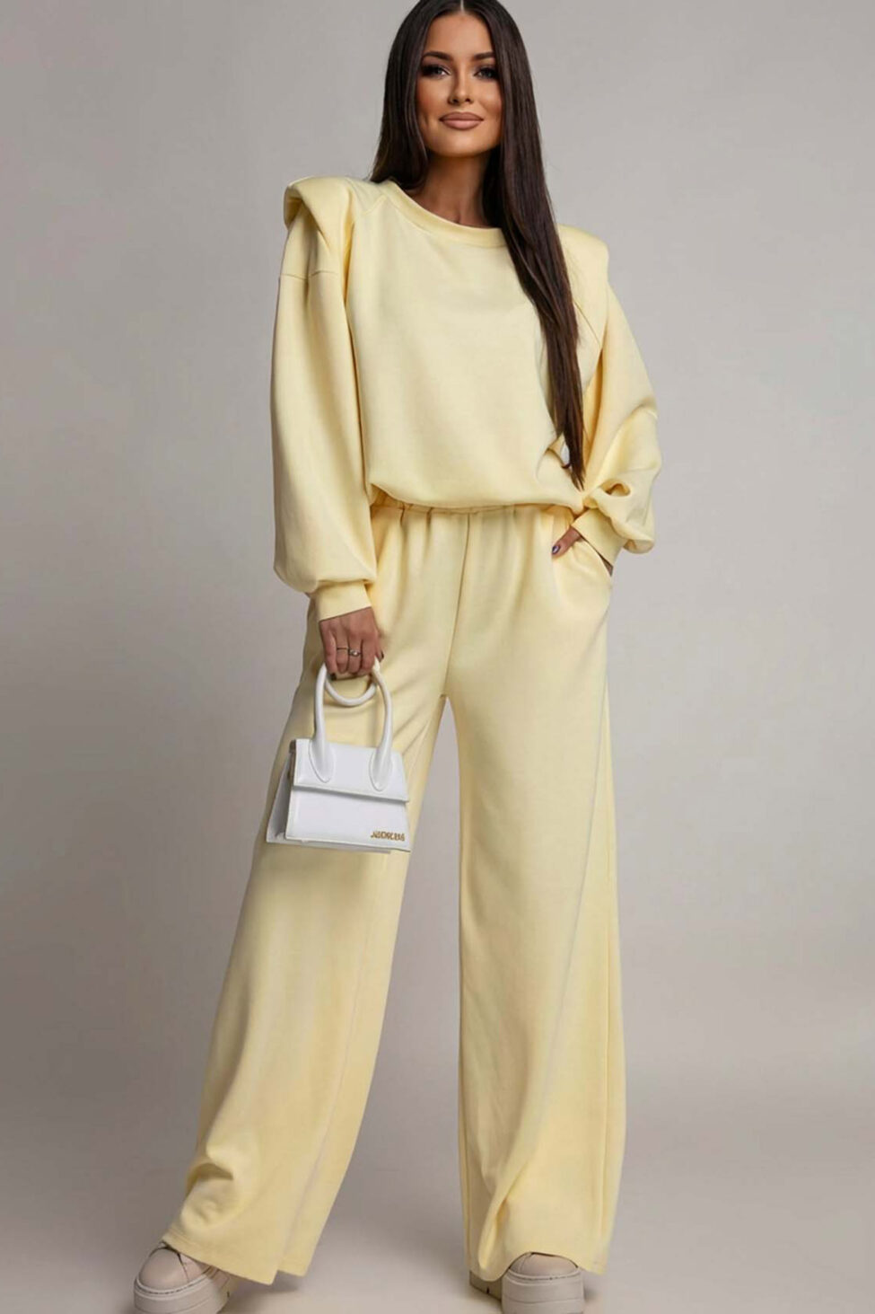 Duarte σετ φόρμας με βάτες και παντελόνι κίτρινο - Image 2