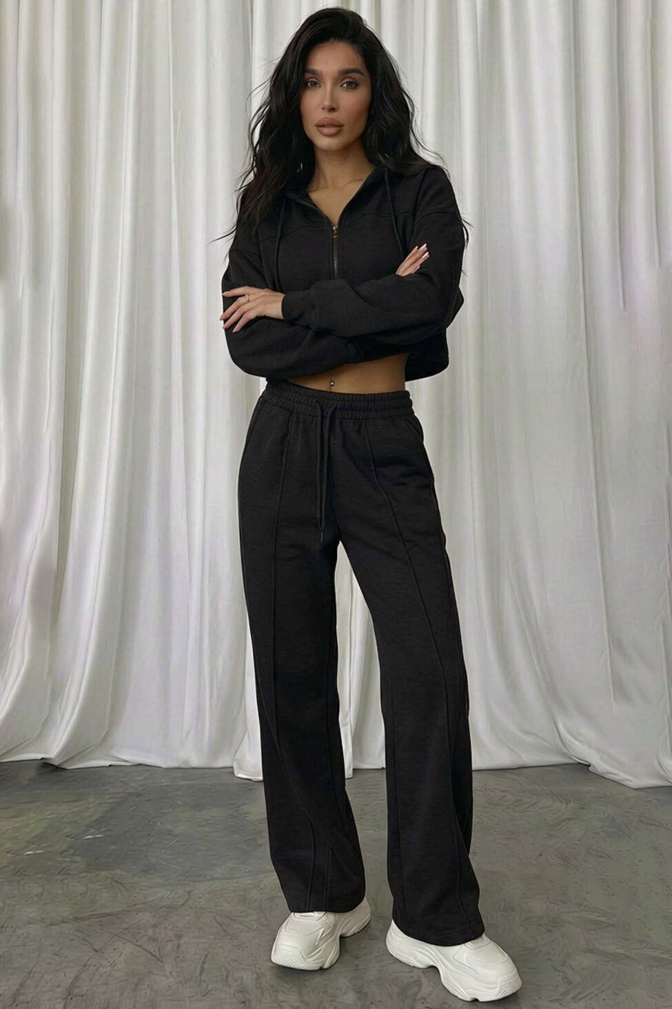 Dudley cropped σετ φόρμας με παντελόνι μαύρο - Image 2