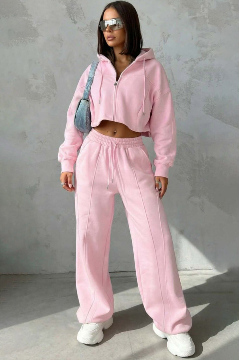 Dudley cropped σετ φόρμας με παντελόνι ροζ - Image 2