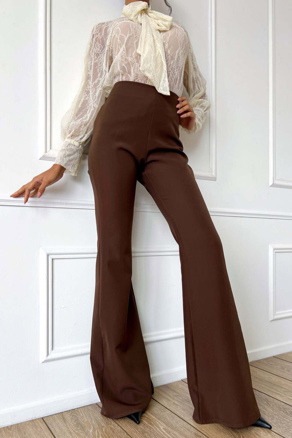 Ethra σετ σακάκι με παντελόνι καφέ - Image 3