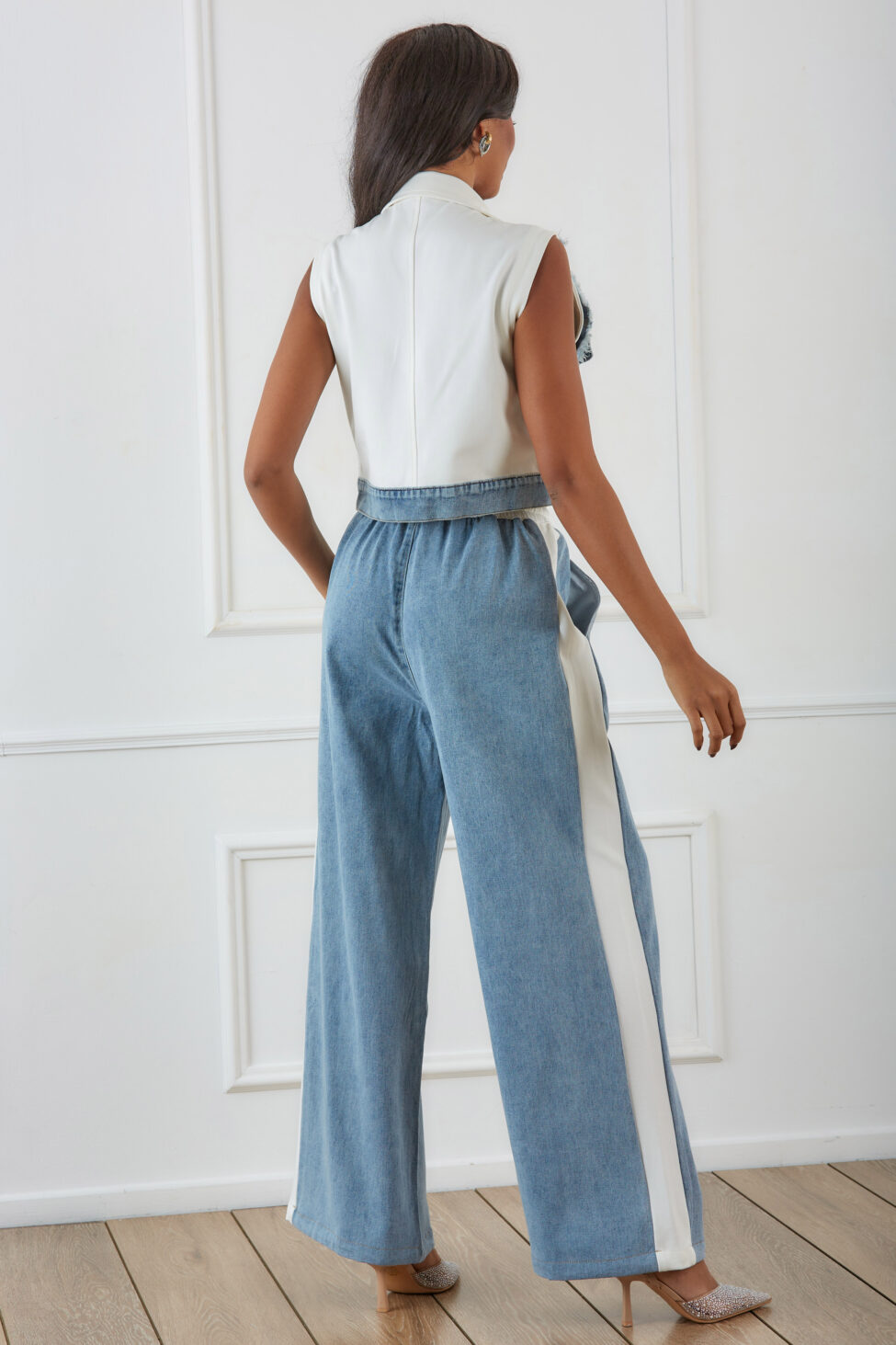 Fiera σετ τζιν γιλέκο με παντελόνι μπλε - Image 4