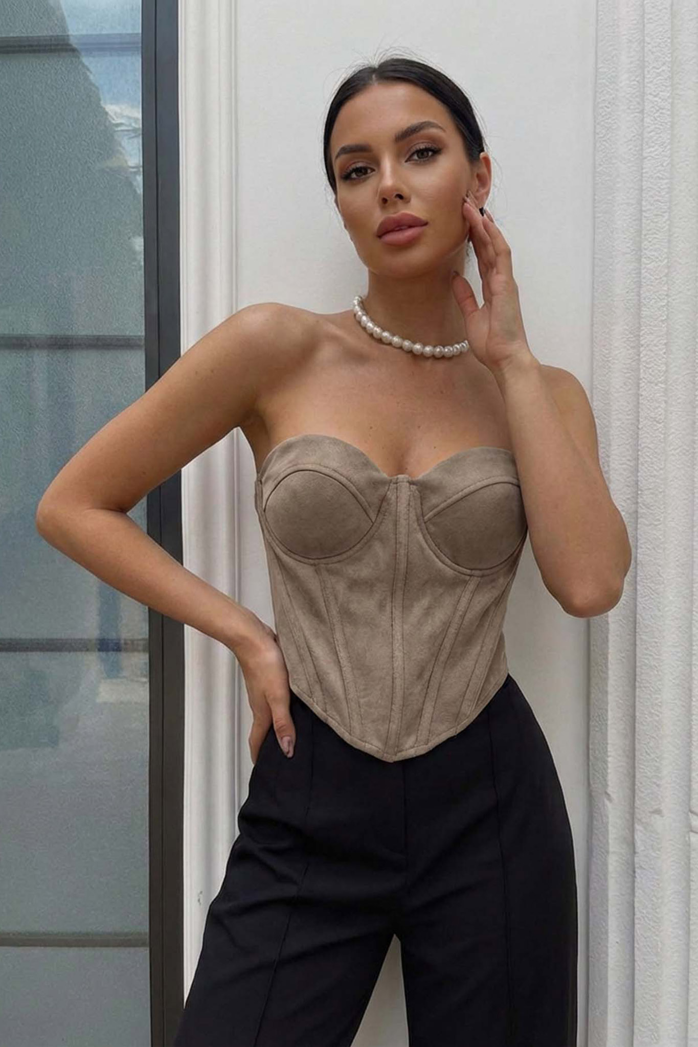 Hurley στράπλες κορσές μπεζ Hurley στράπλες κορσές μπεζ - Image 1