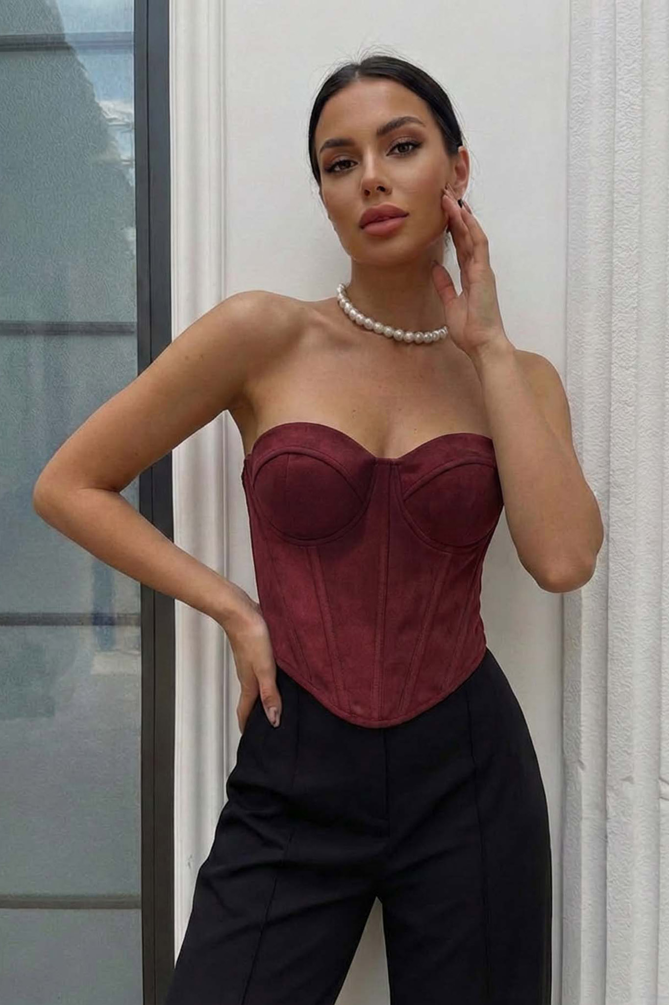 Hurley στράπλες κορσές μπορντό Hurley στράπλες κορσές μπορντό - Image 1