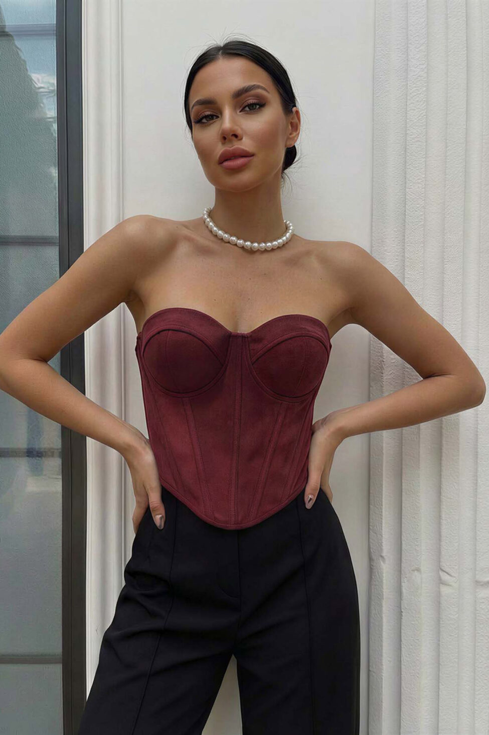 Hurley στράπλες κορσές μπορντό - Image 2