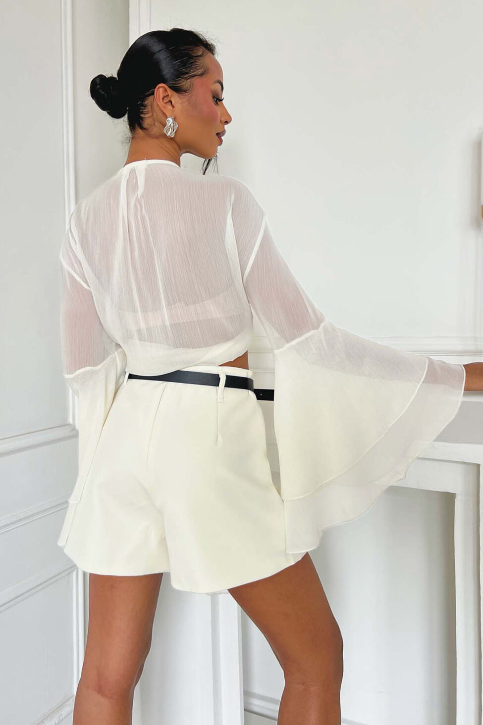 Isabela τοπ με διαφάνεια εκρού - Image 3