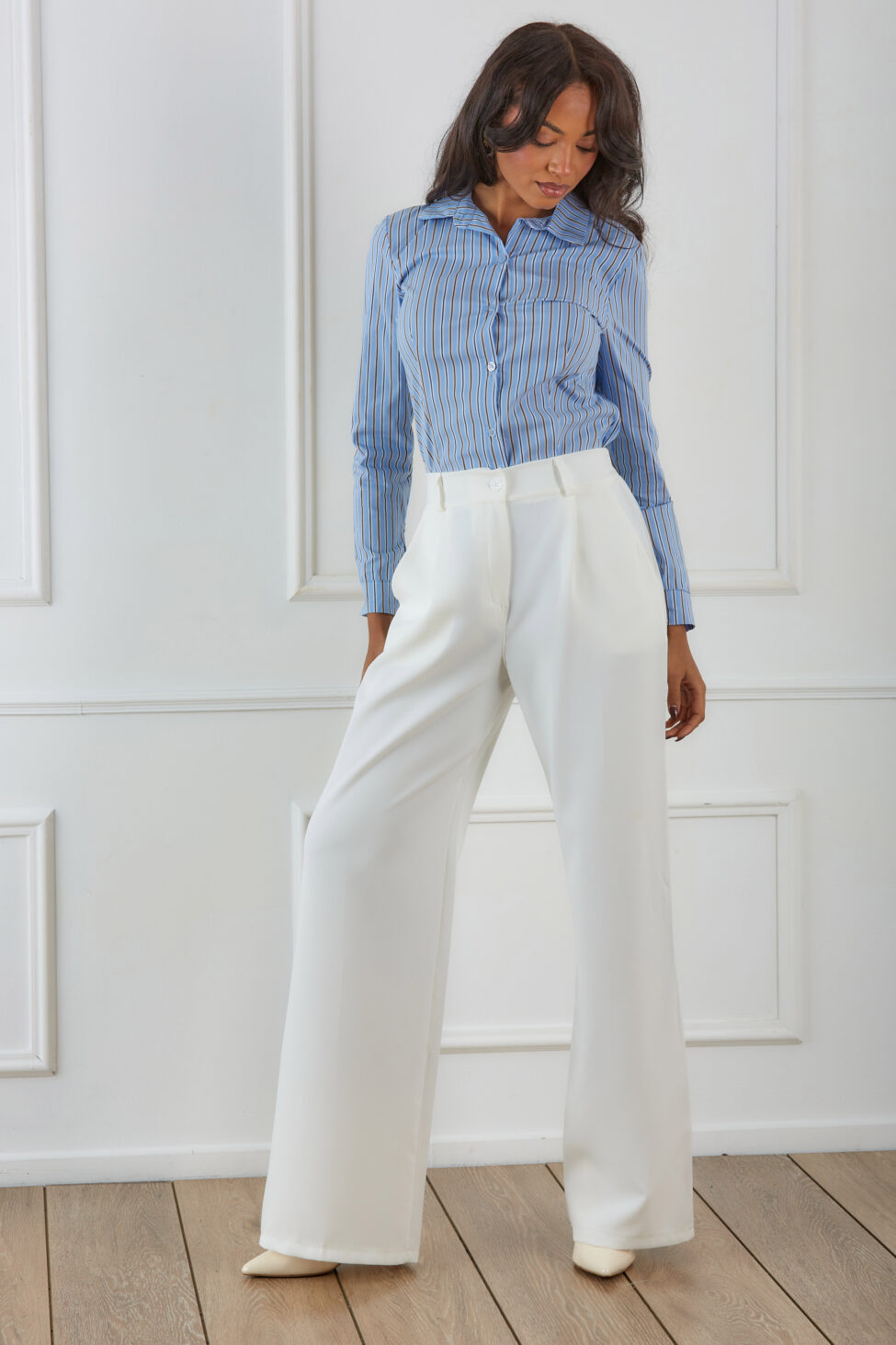 Lalita σετ σακάκι παντελόνι λευκό - Image 3