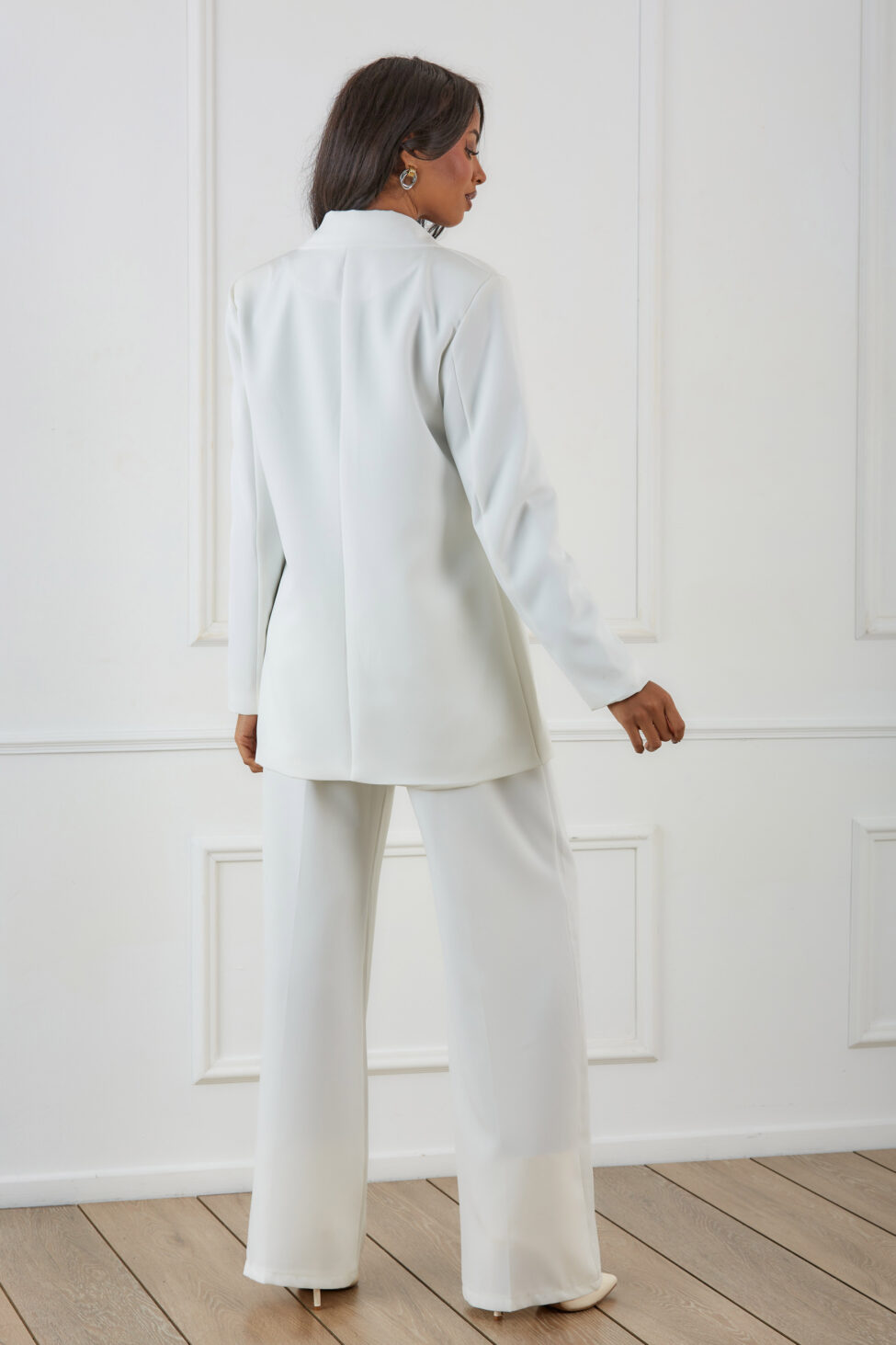 Lalita σετ σακάκι παντελόνι λευκό - Image 5