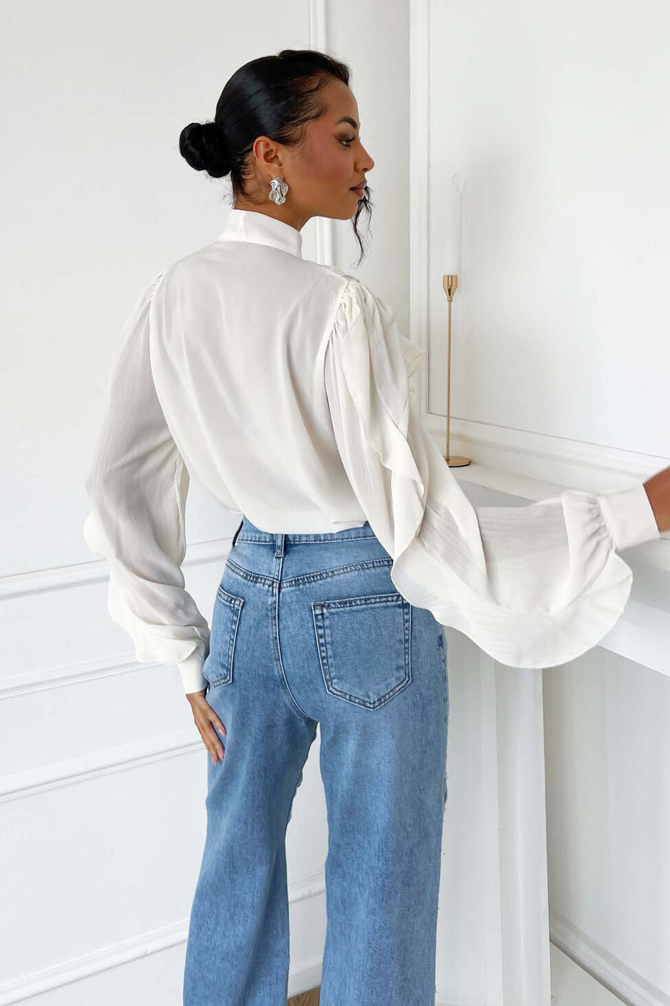 Lilou πουκάμισο με βολάν κίτρινο - Image 4